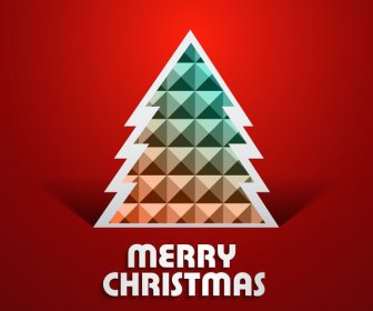 Christmas Tree Bright Colorful Vector Background