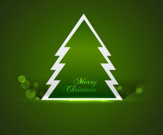 Noel Ağacı Parlak Yeşil Renkli Vektör Arka Plan