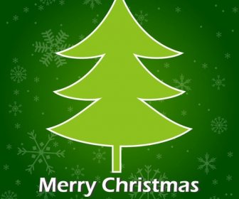 Noel Ağacı Yeşil Renkli Vektör Grafiği