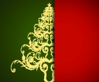 Christmas Tree With Background Vector