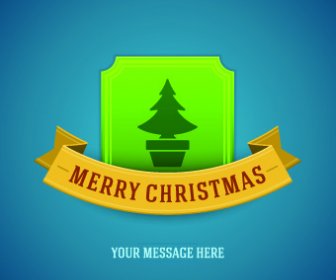 Christmas Tree With Ribbon Vector Background