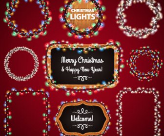 Christmas With New Year Light Framework Vector
