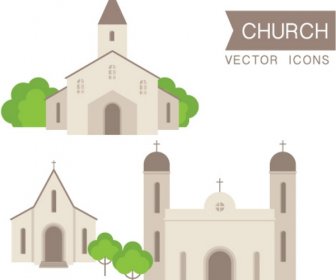 Kirchen-Set-Illustration