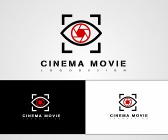 Bioskop Film Logotype Mata Ikon Teks Dekorasi