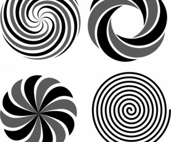 Circle Twisted Shapes Templates Black White Delusion Sketch