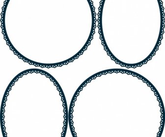 ภาพประกอบวงกลมที่มีเส้นขอบตกแต่งแบบคลาสสิก