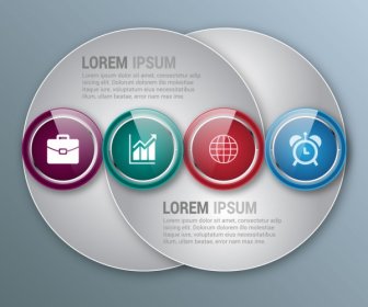 Circular Infographic Design Shiny Curves And Rounds Decoration