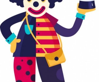 Icônes Magiques Contexte Chapeau Clown Cirque Lapin