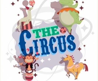 Circus Banner Animals Icons Decor