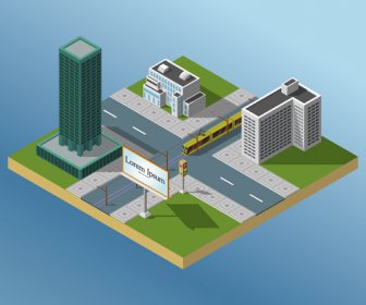 Vetor De Modelo Plano De Edifícios De Cidade