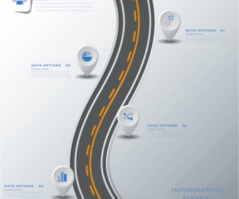 City Street Traffic Infographic Elements Vector