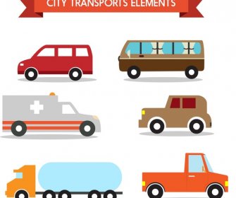 Desain elemen transportasi kota dalam berbagai jenis
