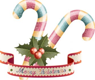 Classic Christmas Background With Sticks And Ribbon