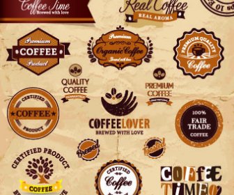 Klassische Kaffee Etiketten Entwerfen Vektor