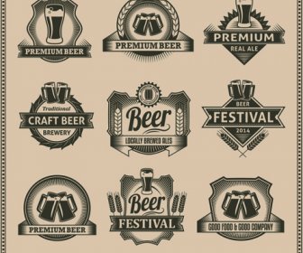 Vecteur Créatif étiquettes De Bière Classique
