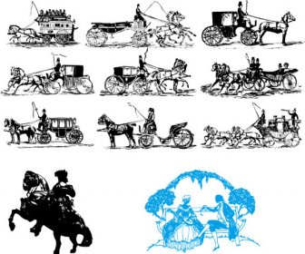 Classical Carriage Silhouette Vector