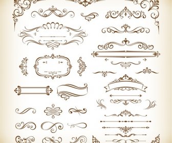 векторный набор классических декоративных элементов дизайна