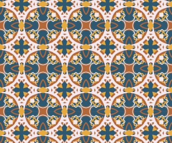 Classical Pattern Template Colorful Repeating Symmetrical Decor