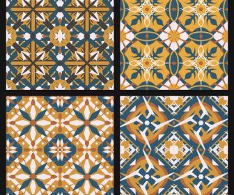Classical Pattern Templates Colorful Symmetric Repeating Geometric Shapes