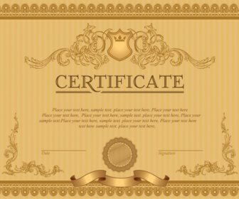 Classical Styles Certificate Template Vectors