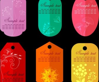 Classical Tags Collection Various Colorful Vertical Shapes