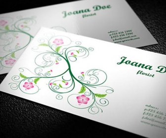 Clean And Elegant Floral Business Card Design