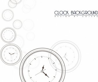 Clocks Background Black White Circles Draft