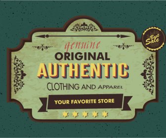 Clothes Shop Signboard Design In Vintage Style