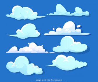 Clouds Background Template Bright Colored Flat Decor