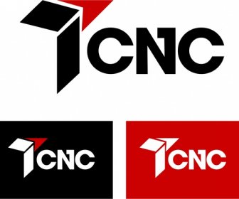 Set CNC Logo Abstrak Gaya Dan Desain Teks