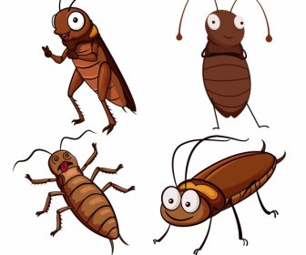 cockroach icon funny cute cartoon sketch