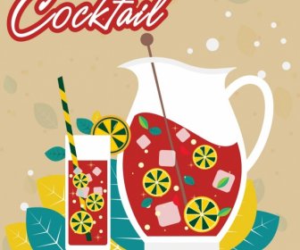 Cocktail Di Sfondo Multicolore Design Piatto