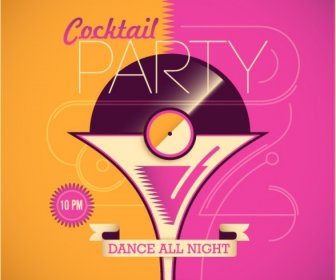 Cocktail-Party Plakat Retro