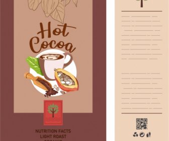 Cocoa Package Template Colored Retro Decor