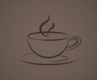 咖啡杯徽標圖示向量