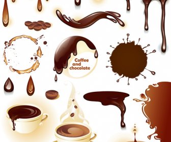 Coffee And Chocolate Set Vector