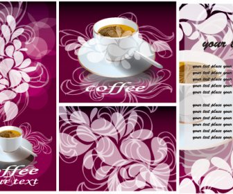 Kaffee Und Dekorative Muster-Design-Elemente