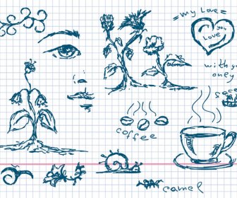 Kaffee Und Andere Elemente Der Anlage Kunst
