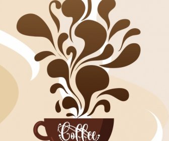 Coffee Background Brown Cup Splash Liquid Decoration