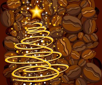 coffee beans poster twinkling star lights motion decor