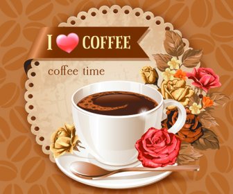 Coffee Cup And Coffee Beans Pattern Background Vector