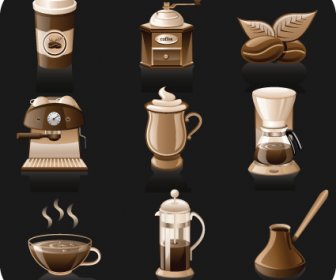 Kaffee-Elemente Vektor-icons