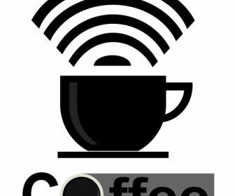 咖啡 Wifi 標誌圖示。