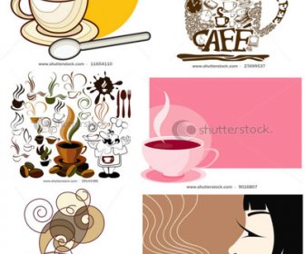 Kaffee-Symbol Und Hintergrund-Design-Vektor