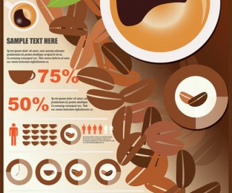 Coffee Infographics Business Template Design Vector