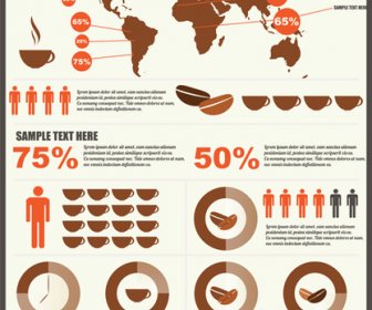 Caffè Infographics Business Modello Vettoriale