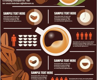 Kaffee Infografik Business Template Design Vektor
