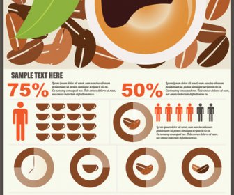 Kahve Infographics Iş şablonu Tasarlamak Vektör