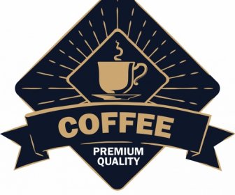 Kahve Etiket şablon Klasik Koyu şerit Geometrik Dekor