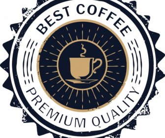 Coffee Label Template Retro Serrated Circle Design